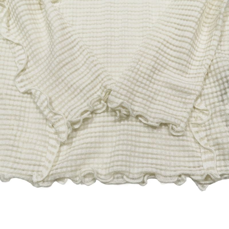 Unused 2022 Fendi Sheer Mesh Cut and Sewn High Neck Long Sleeves Checkered