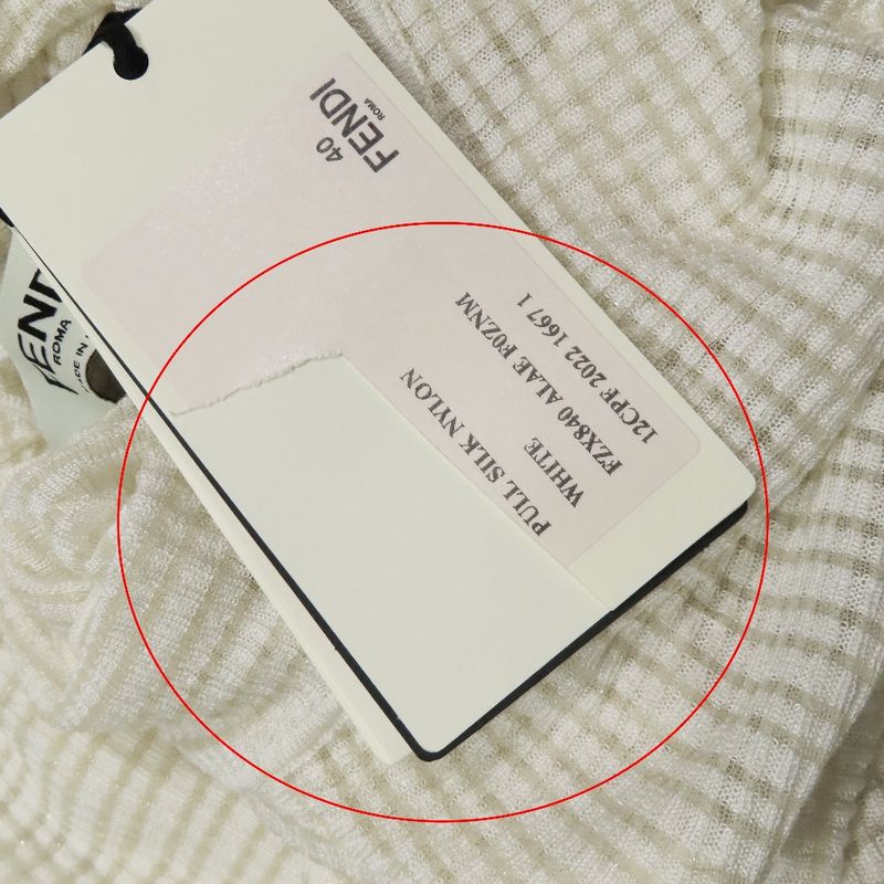 Unused 2022 Fendi Sheer Mesh Cut and Sewn High Neck Long Sleeves Checkered