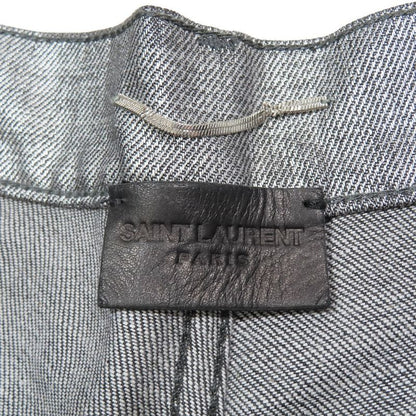 Unused 18ss Saint Laurent Paris Laurent D02 M/sk-Lw Metallic Denim Pants Jeans