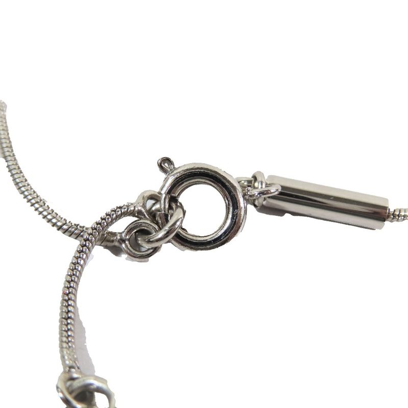 Fendi Metal Tassel Native Necklace Choker Ff Logo Stick Accessory Silver Red