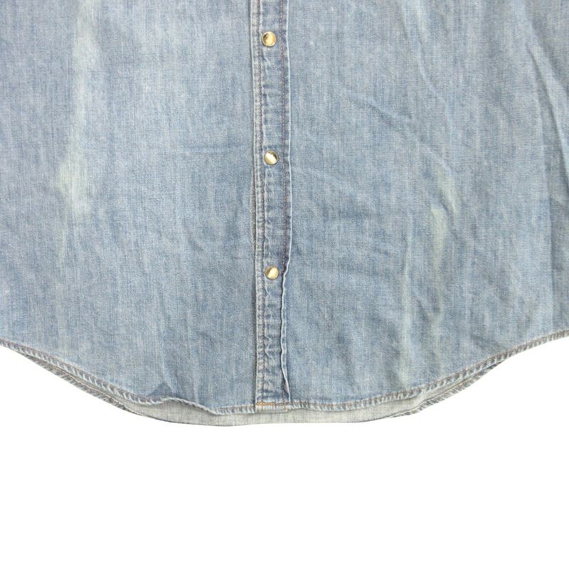 Celine by Hedi Slimane Celine Eddie Period Western Denim Shirt Cut and Sewn
