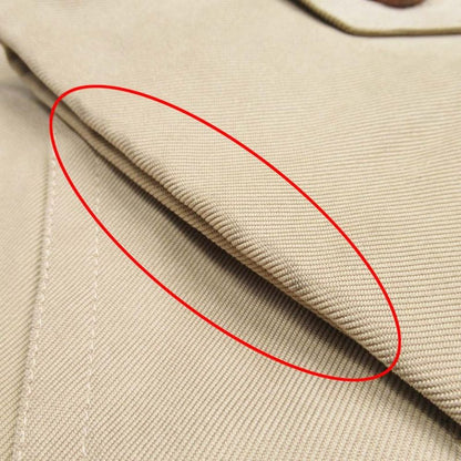 Vintage Hermes Stainless Steel Collar Coat Balmacaan Jacket Outerwear 50 Khaki