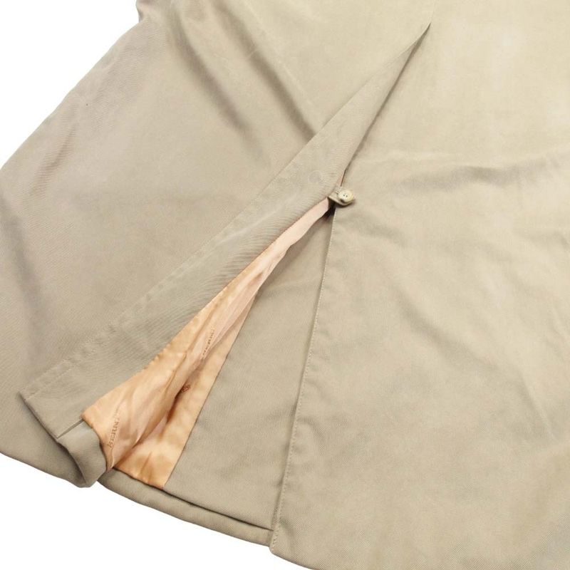 Vintage Hermes Stainless Steel Collar Coat Balmacaan Jacket Outerwear 50 Khaki