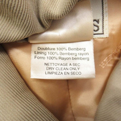 Vintage Hermes Stainless Steel Collar Coat Balmacaan Jacket Outerwear 50 Khaki