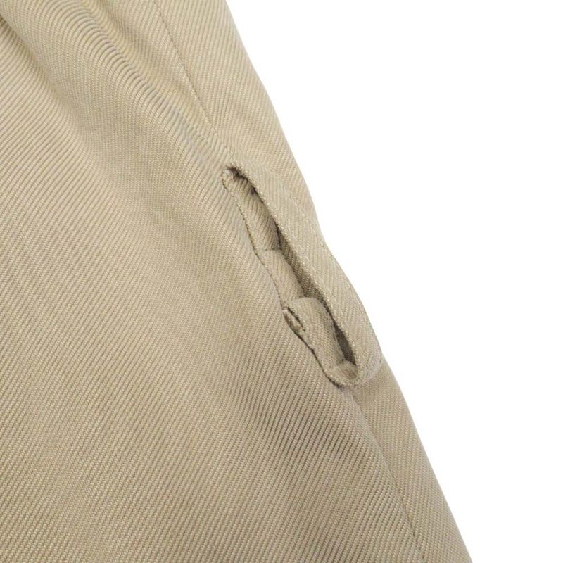 Vintage Hermes Stainless Steel Collar Coat Balmacaan Jacket Outerwear 50 Khaki