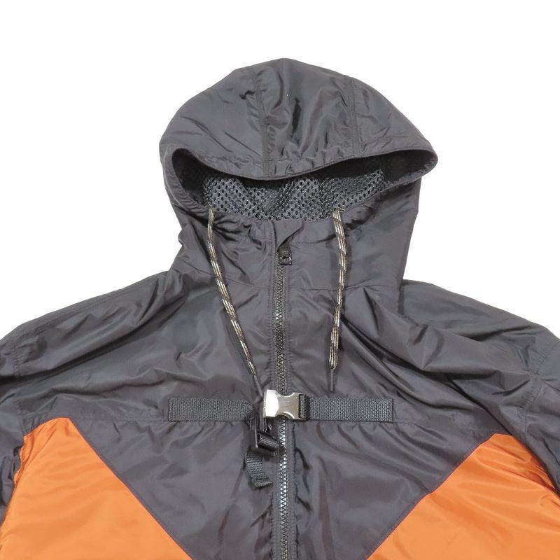 21aw Prada Re-Nylon Triangle Logo Re-Nylon Bicolor Hooded Coat Long Jacket XS