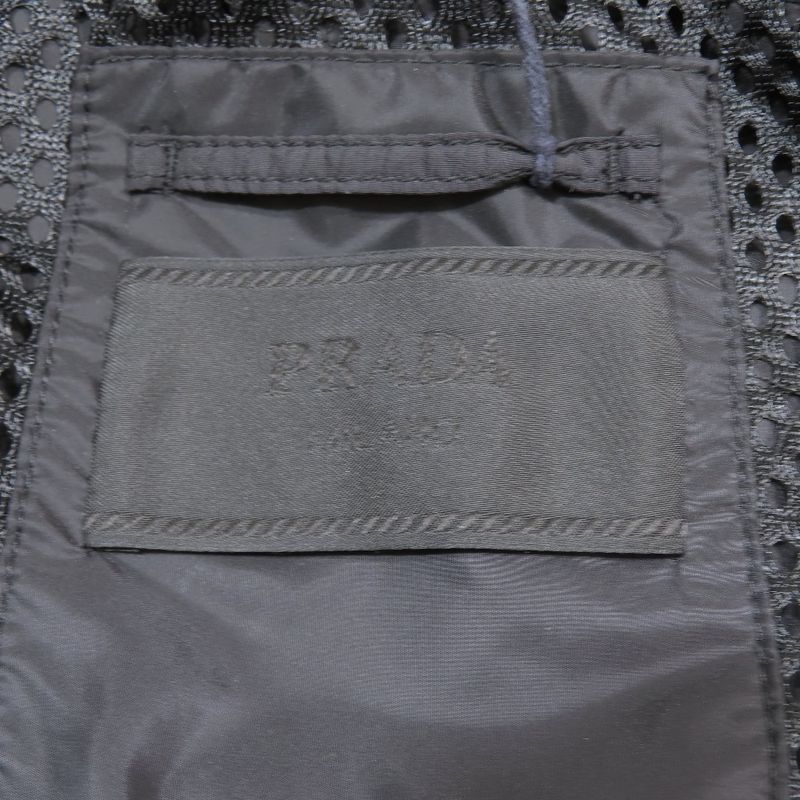 21aw Prada Re-Nylon Triangle Logo Re-Nylon Bicolor Hooded Coat Long Jacket XS