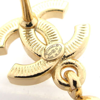 Chanel Earrings Coco Mark Ivory×gold×clear Star