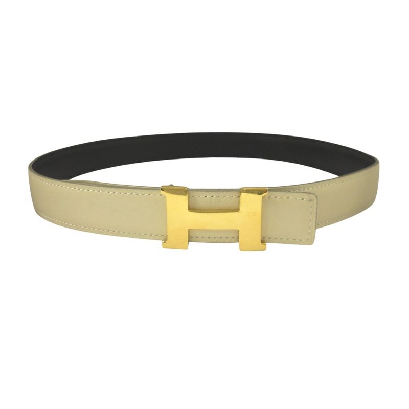 Good Hermes 90's Constance Reversible Leather Belt B Engraved 98 Black Light