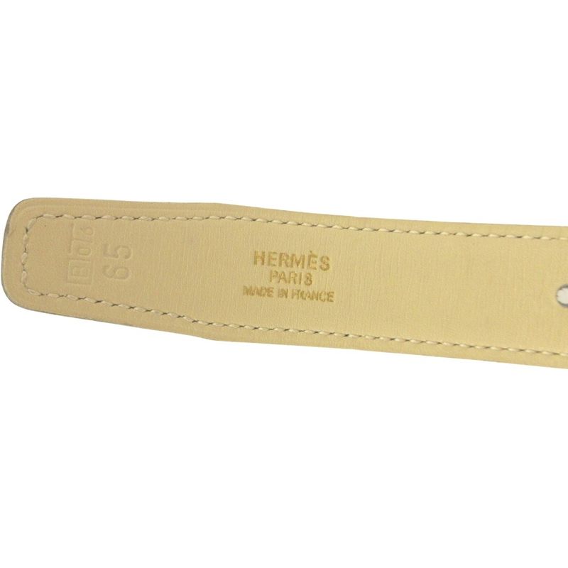 Good Hermes 90's Constance Reversible Leather Belt B Engraved 98 Black Light