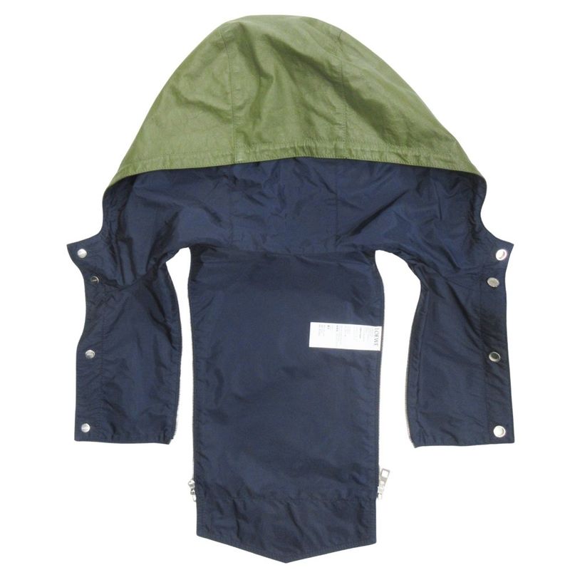 Loewe Leather Jacket Blouson Hoodie 2way Logo Hardware Anagram Button 48 Dark