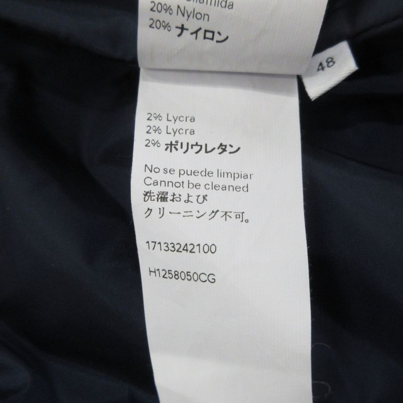 Loewe Leather Jacket Blouson Hoodie 2way Logo Hardware Anagram Button 48 Dark