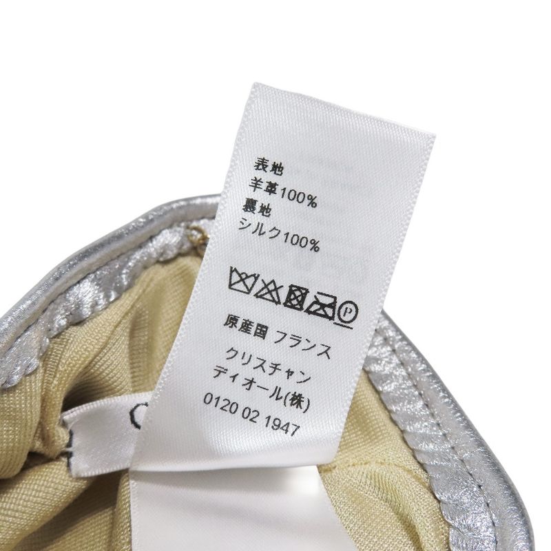 Christian Dior Lamb Leather Gloves Leather Gloves Logo & Pearl Chain Charm 7