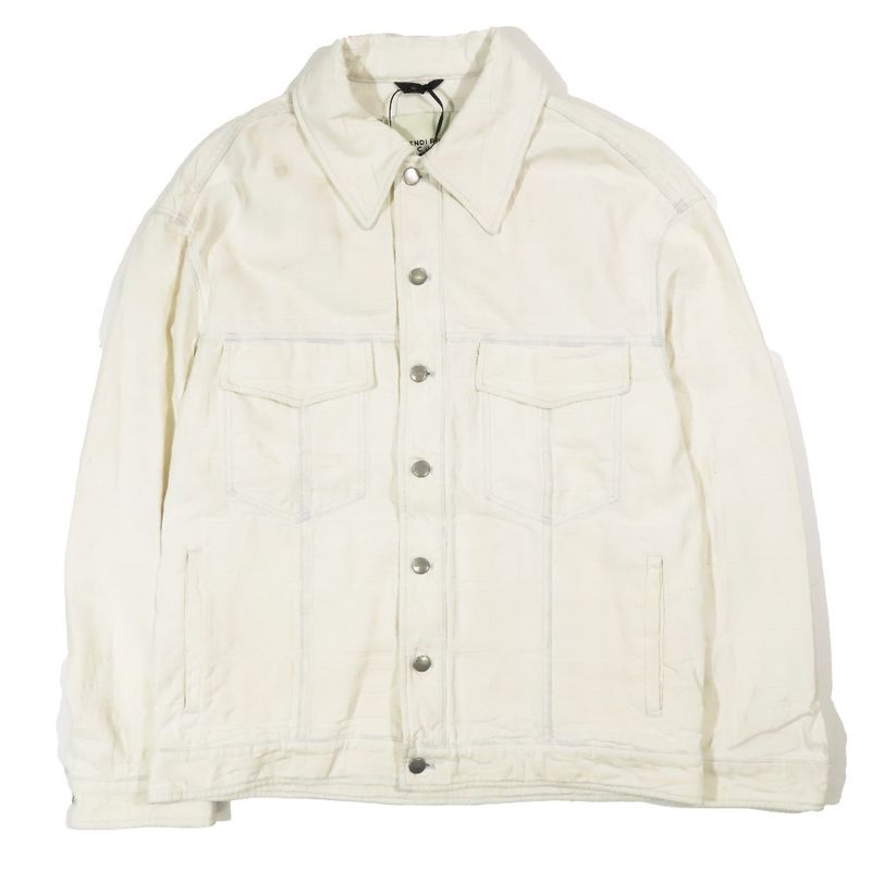 22aw Fendi × Marc Jacobs Embossed Logo Denim Jacket Jean Cotton Fw1131 A06d