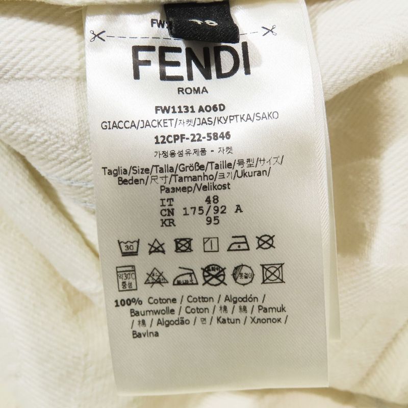 22aw Fendi × Marc Jacobs Embossed Logo Denim Jacket Jean Cotton Fw1131 A06d