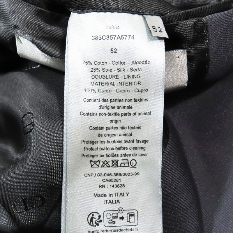 Unused 23aw Dior Double Breasted Chester Coat Long Tailored Jacket Peaked Lapel