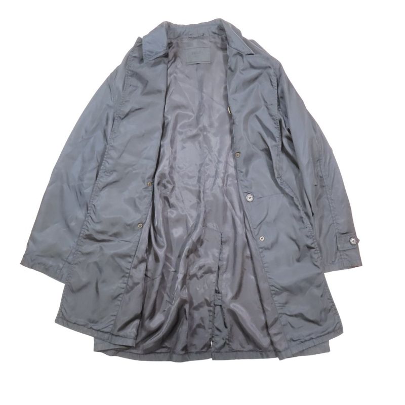 Plada Prada Nylon Trench Coat Outerwear Jacket 90s 00s Vintage L Navy Mens Used