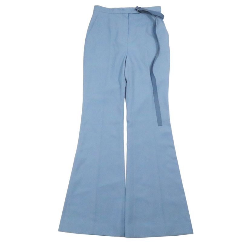 2022 Fendi Wide Pants Slacks Bootcut Flared Center Press with Logo Belt 36 Sac