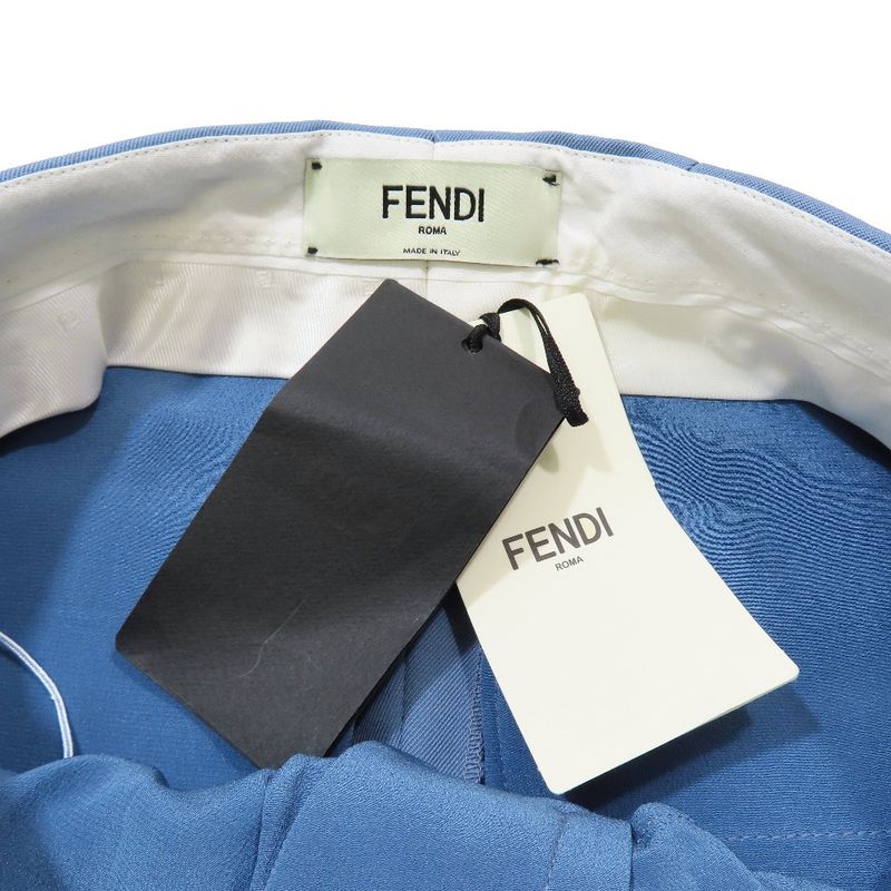 2022 Fendi Wide Pants Slacks Bootcut Flared Center Press with Logo Belt 36 Sac