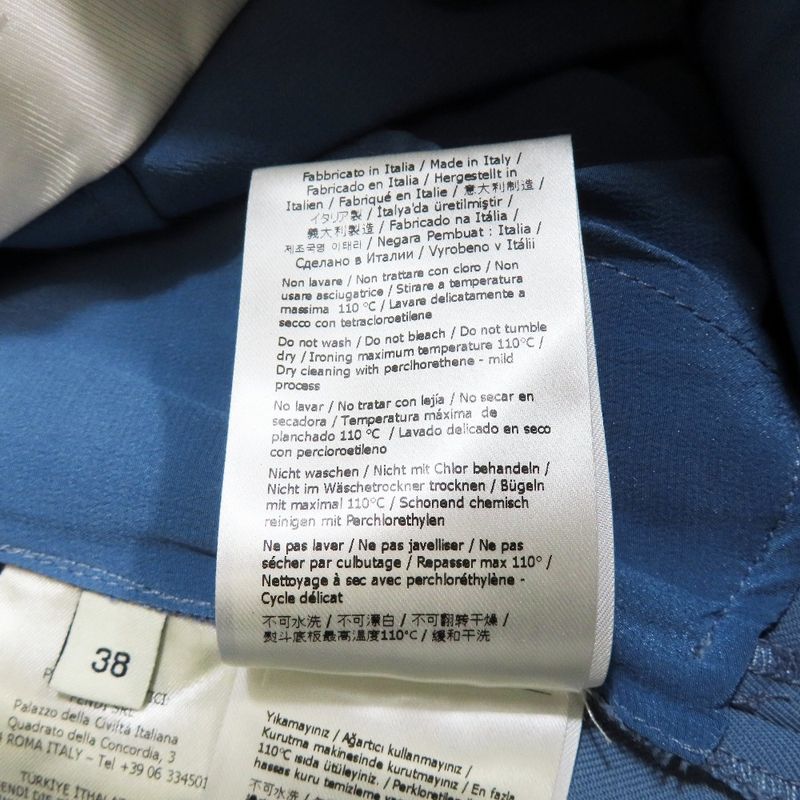 2022 Fendi Wide Pants Slacks Bootcut Flared Center Press with Logo Belt 36 Sac