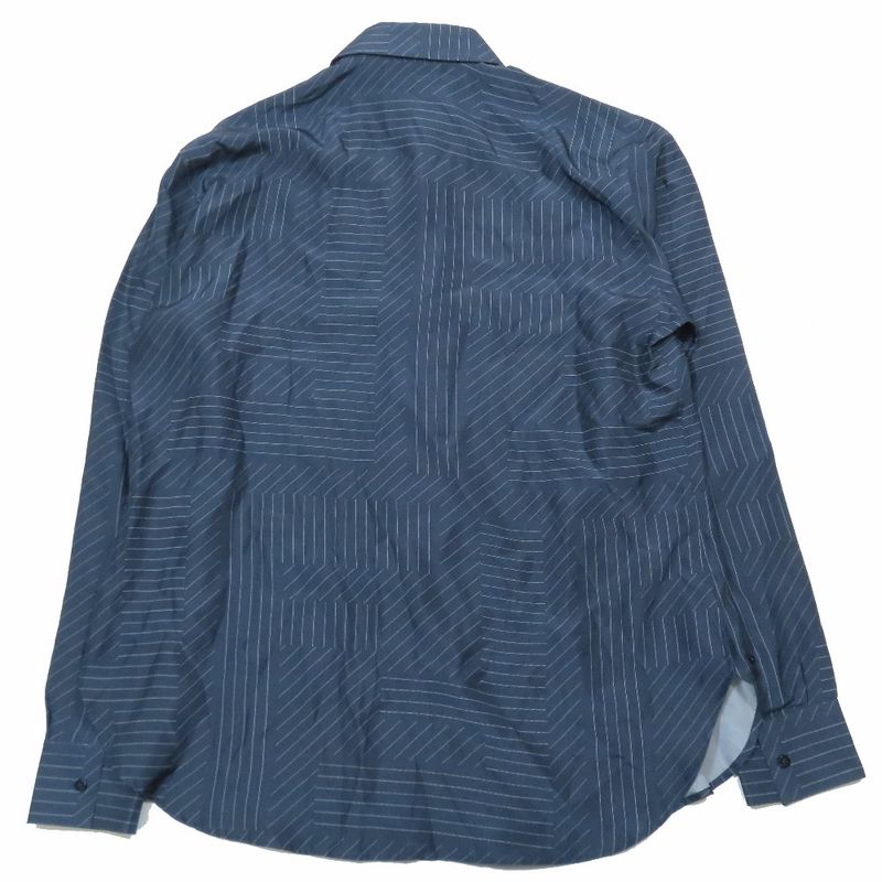 2023 Fendi 100% Silk Ff Zucca Total Pattern Shirt Blouse Long Sleeves Cut and