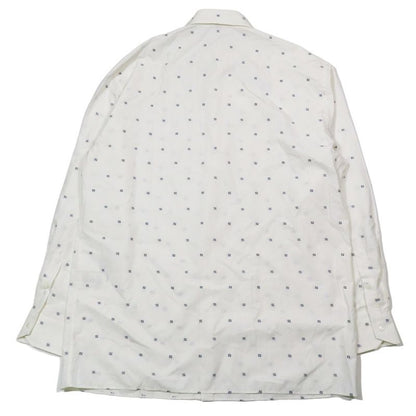 Unused 2021 Fendi Ff Logo Zucca Total Embroidery Shirt Blouse Long Sleeve Cut