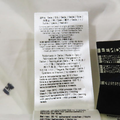 Unused 2021 Fendi Ff Logo Zucca Total Embroidery Shirt Blouse Long Sleeve Cut