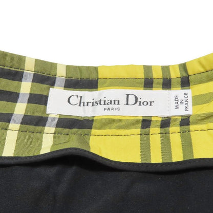 Unused 22aw Christian Dior Tartan Check Wrap Pleated Skirt Print Belt 34 Yellow
