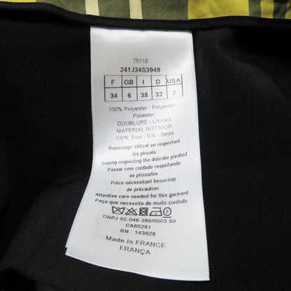 Unused 22aw Christian Dior Tartan Check Wrap Pleated Skirt Print Belt 34 Yellow