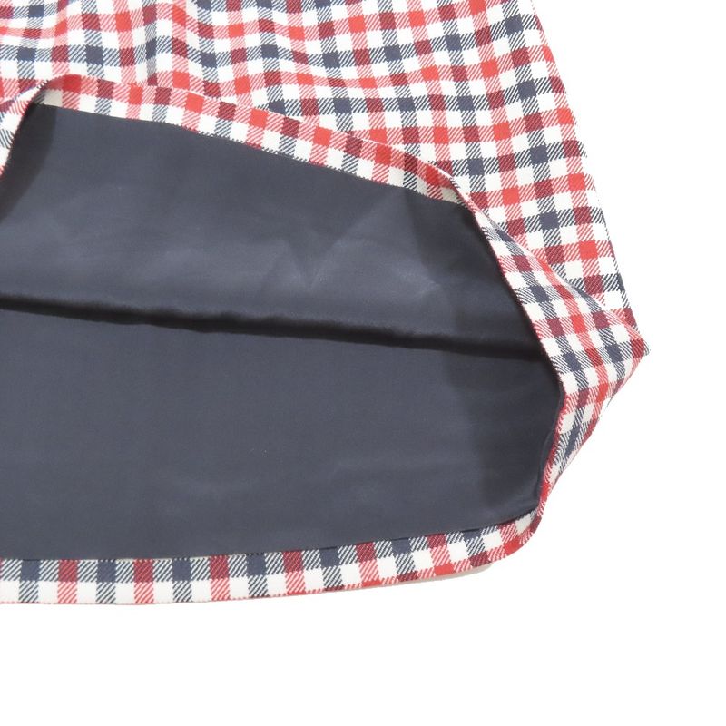 Unused 22ss Christian Dior Wool Checkered Trapezoidal Skirt Short Mini 34 Red