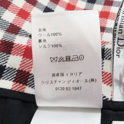 Unused 22ss Christian Dior Wool Checkered Trapezoidal Skirt Short Mini 34 Red