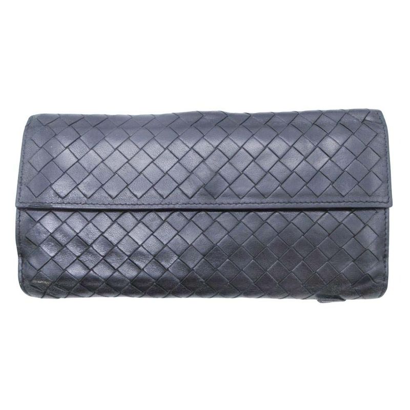 Good Bottega Veneta Intrecciato Long Wallet with Coin Purse 134075 Black Men
