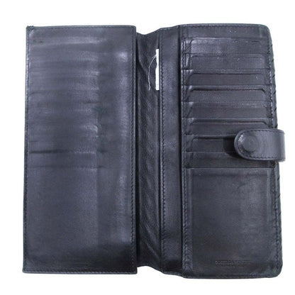 Good Bottega Veneta Intrecciato Long Wallet with Coin Purse 134075 Black Men