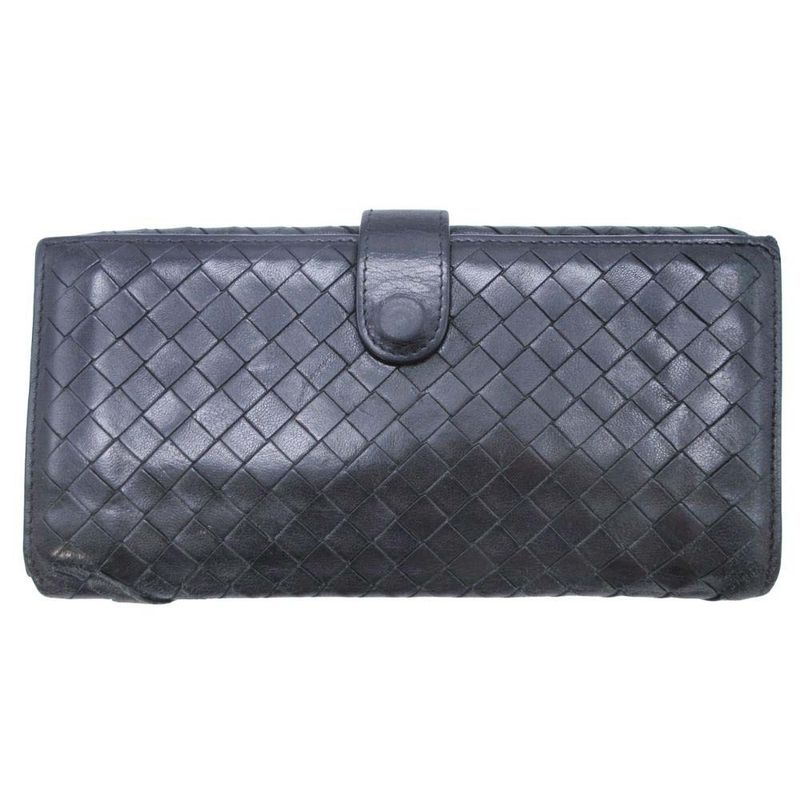 Good Bottega Veneta Intrecciato Long Wallet with Coin Purse 134075 Black Men