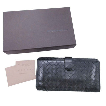 Good Bottega Veneta Intrecciato Long Wallet with Coin Purse 134075 Black Men