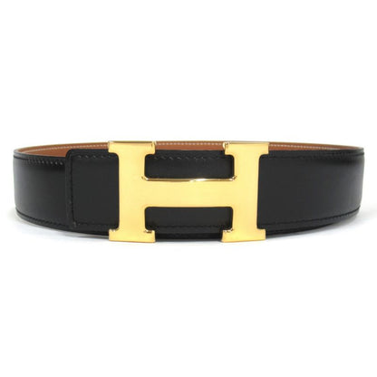 Hermes H Buckle Reversible Belt Box Calf Togo Leather Vintage B Marked 1998