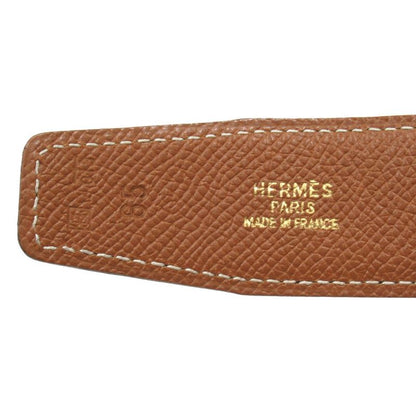 Hermes H Buckle Reversible Belt Box Calf Togo Leather Vintage B Marked 1998