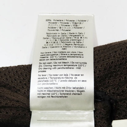 Unused 2019 Fendi Pecan Stripe Mesh Knit Long Sleeve High Neck Cut Sweater