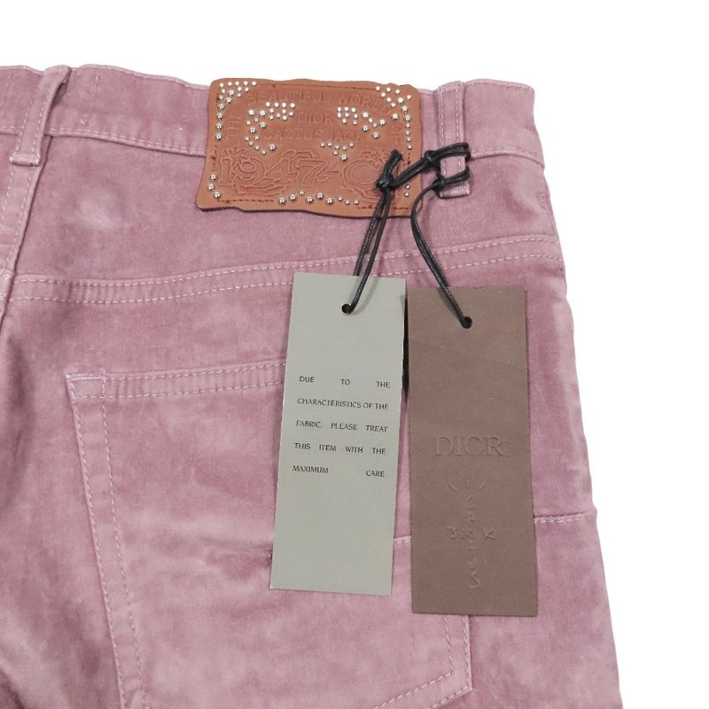 Unused 22aw Dior Cactus Jack Travis Scott Velour Pants Straight Button Fly Slim