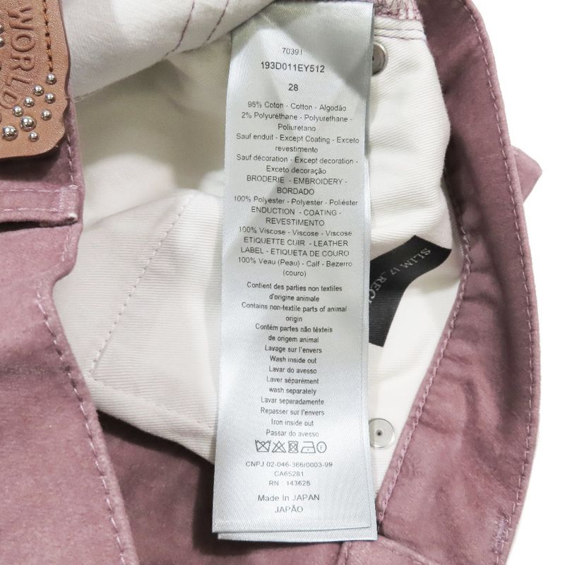 Unused 22aw Dior Cactus Jack Travis Scott Velour Pants Straight Button Fly Slim