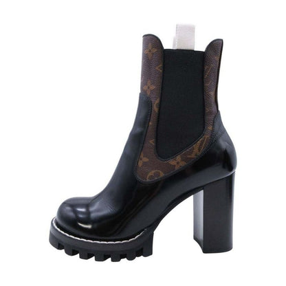 2018 Louis Vuitton Monogram Side Gore Boots Ankle Boots Chelsea 36/23.0 Black