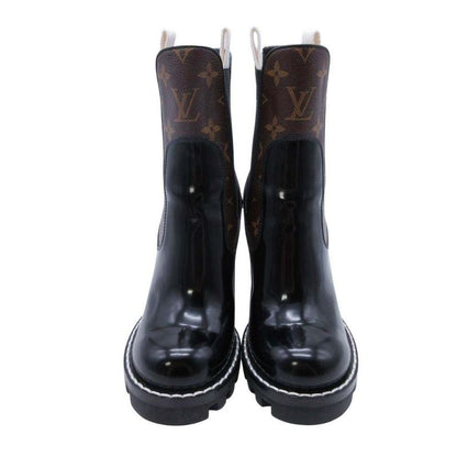 2018 Louis Vuitton Monogram Side Gore Boots Ankle Boots Chelsea 36/23.0 Black