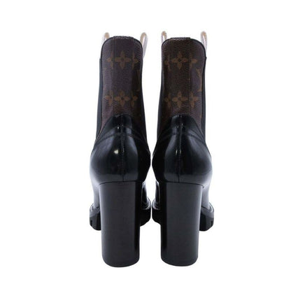 2018 Louis Vuitton Monogram Side Gore Boots Ankle Boots Chelsea 36/23.0 Black