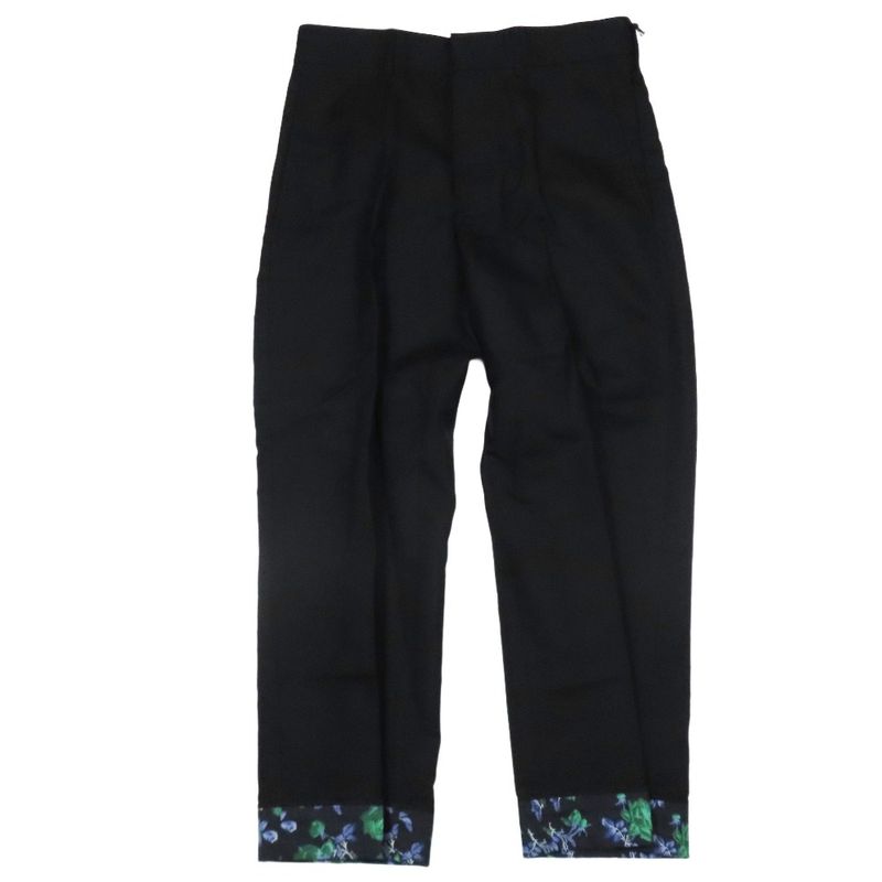Unused 22ss Dior Floral Design Cotton Long Pants Floral Hem Floral Design