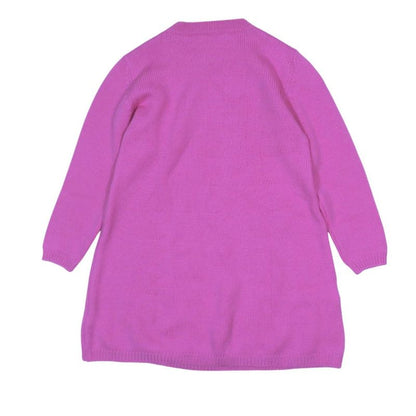 Unused Dior Wool Knit Dress Sweater Long Sleeves Rabbit Logo Patch Flare Knee