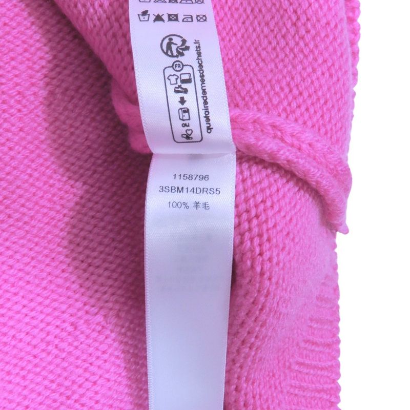 Unused Dior Wool Knit Dress Sweater Long Sleeves Rabbit Logo Patch Flare Knee