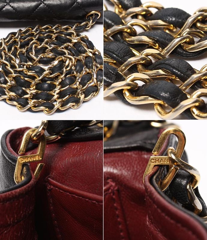 Chanel Chain Shoulder Bag Single Chain Single Flap Gold Hardware Lambskin 0th