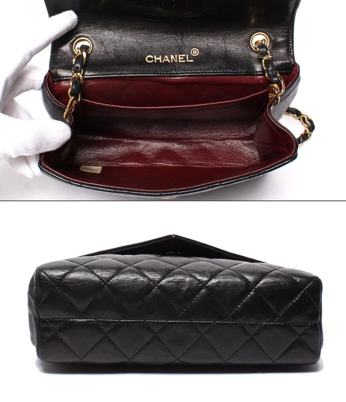 Chanel Chain Shoulder Bag Single Chain Single Flap Gold Hardware Lambskin 0th