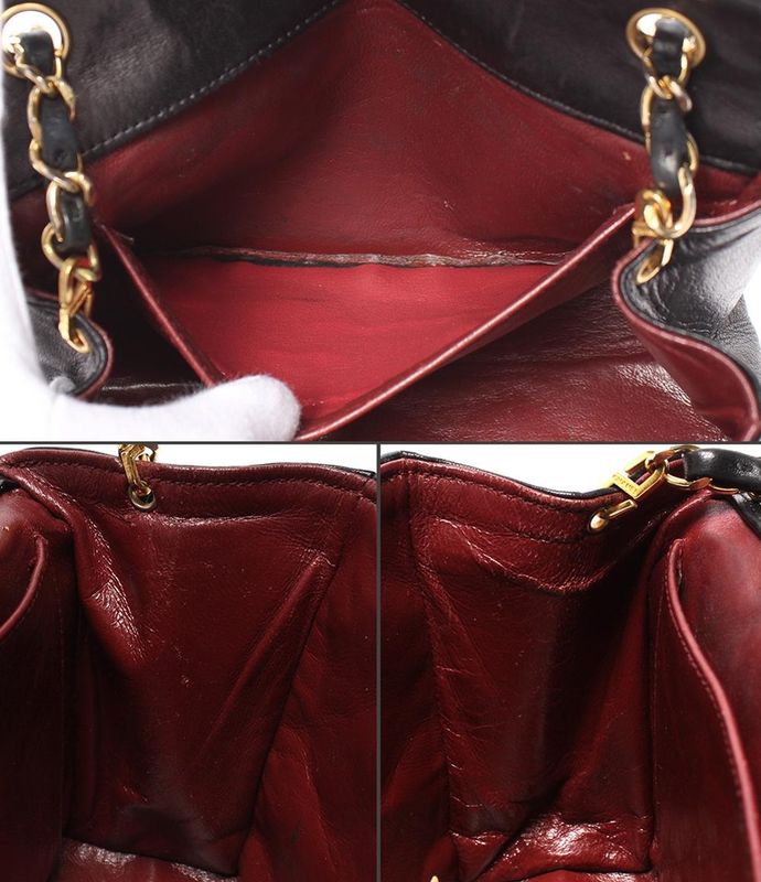 Chanel Chain Shoulder Bag Single Chain Single Flap Gold Hardware Lambskin 0th