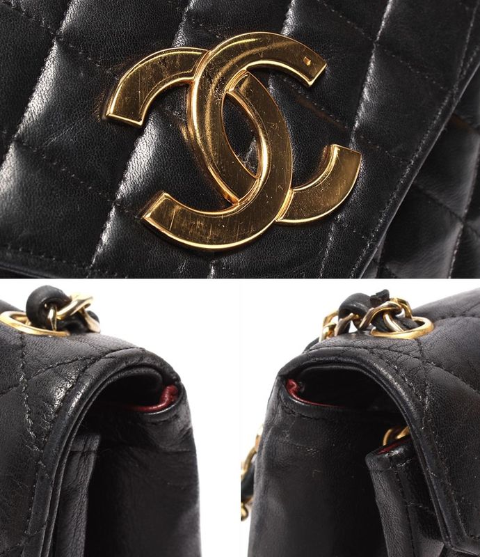 Chanel Chain Shoulder Bag Single Chain Single Flap Gold Hardware Lambskin 0th
